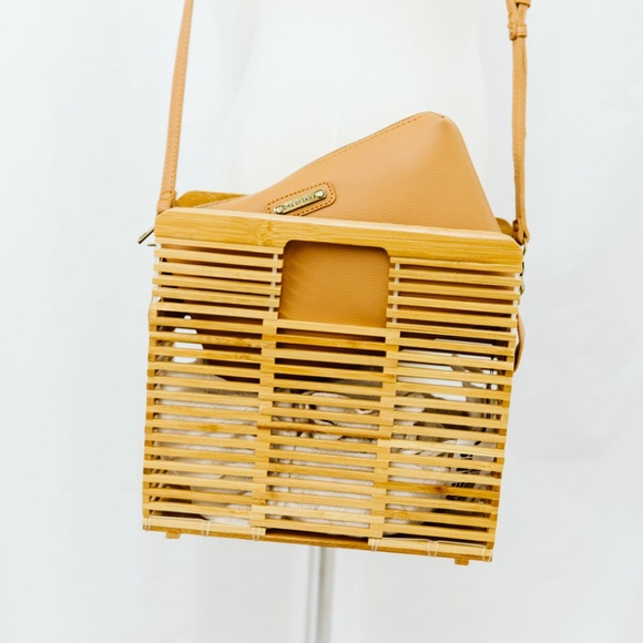 Gilly Rectangular Bamboo Purse Crossbody - Picture 2 of 7